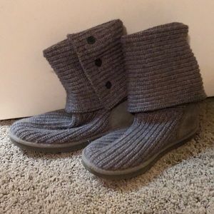Gray Knitted UGG Boots
